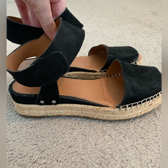 Women's Black Espadrille Sandals - Picture 1 of 3